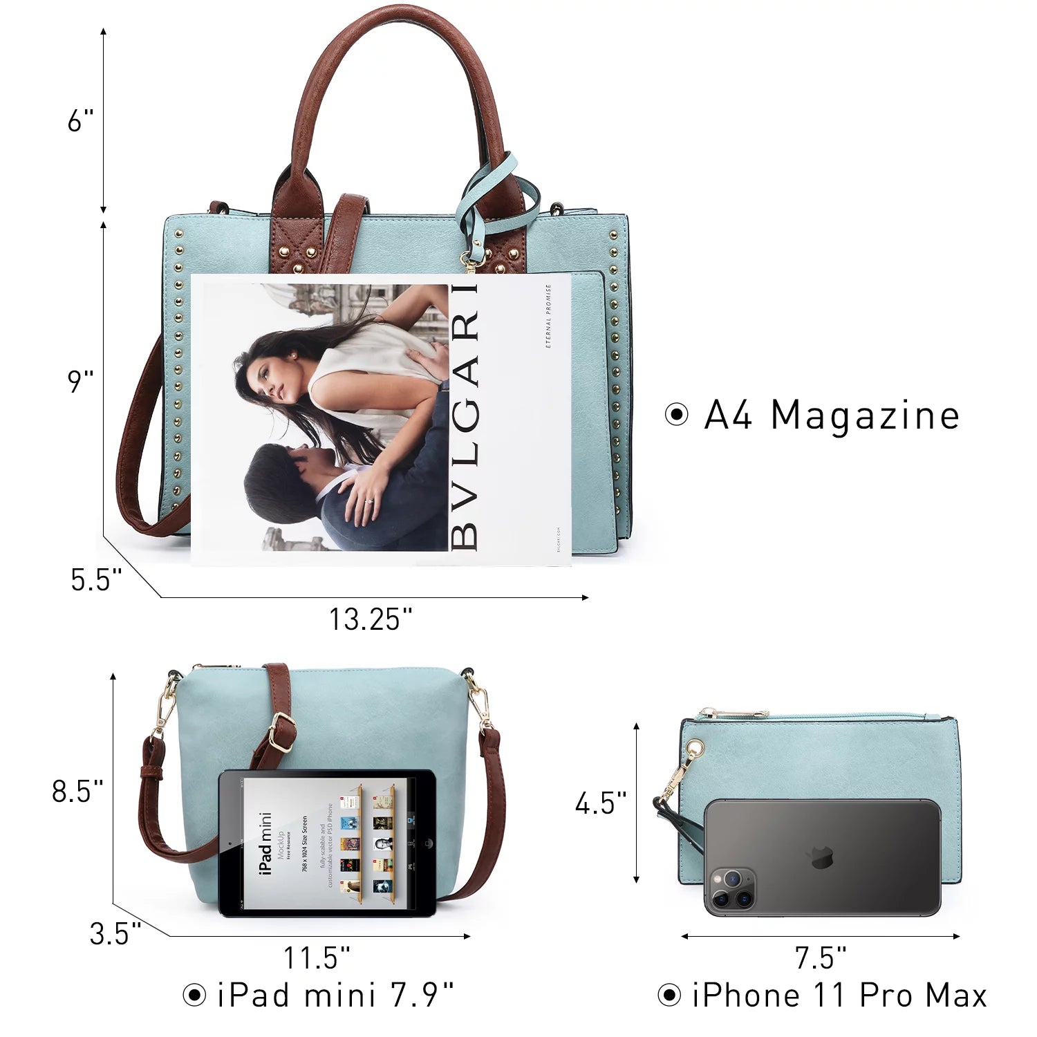 Women's 3-in-1 Handbag Set – Tote, Hobo Shoulder Bag & Satchel for Work or Daily Use